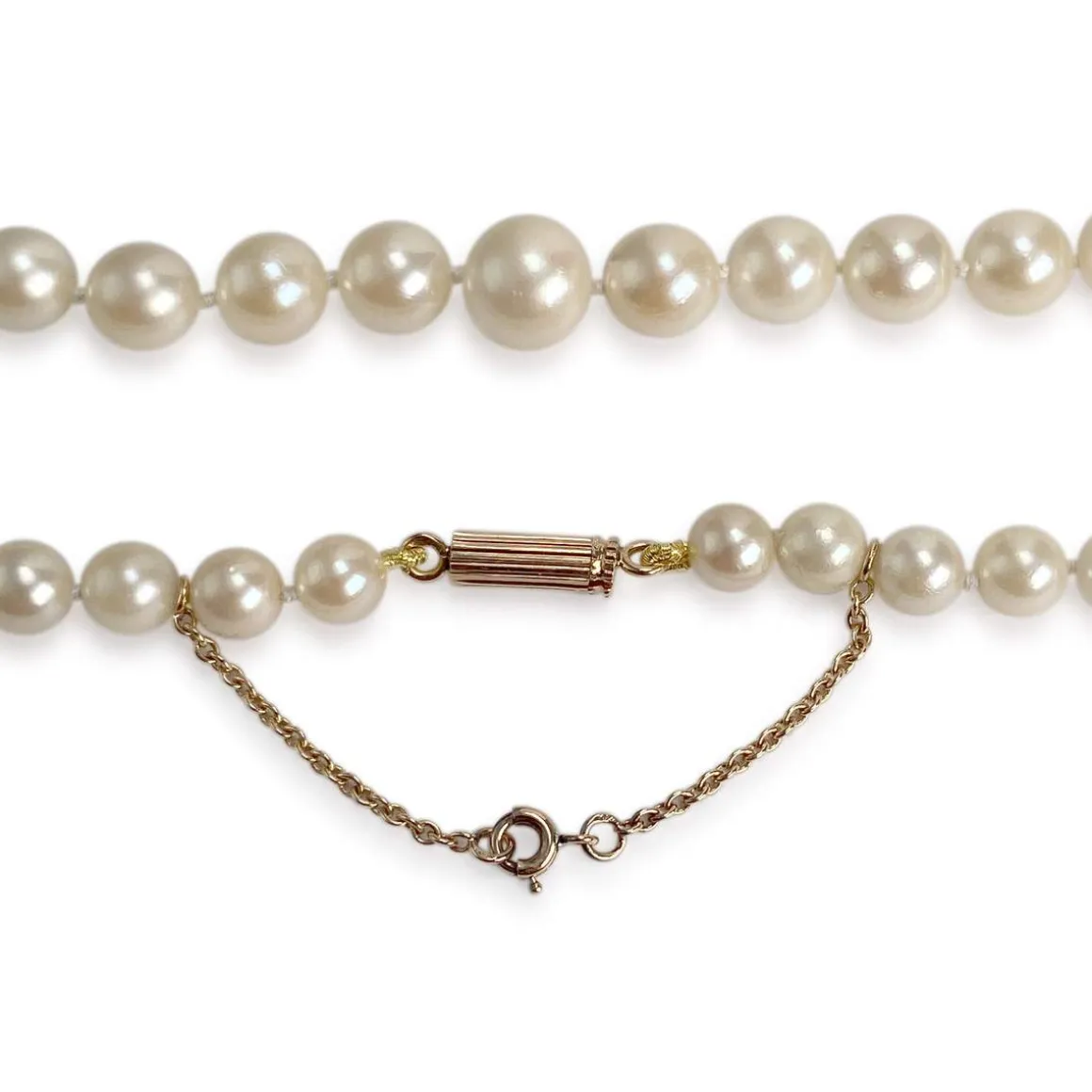 Collier d'occasion or 750 jaune perle de culture d'Akoya