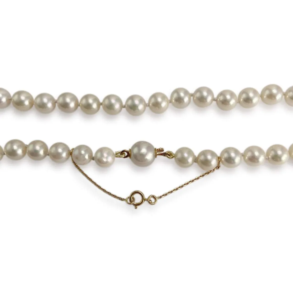 Collier d'occasion or 750 jaune perle de culture du japon 50cm