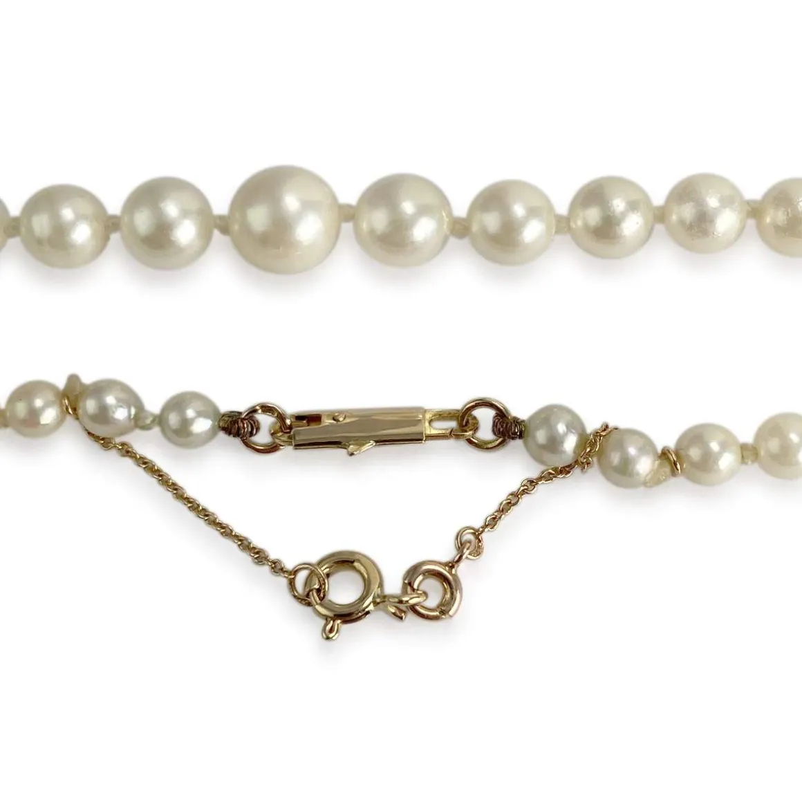 Collier d'occasion or 750 jaune perle de culture du japon