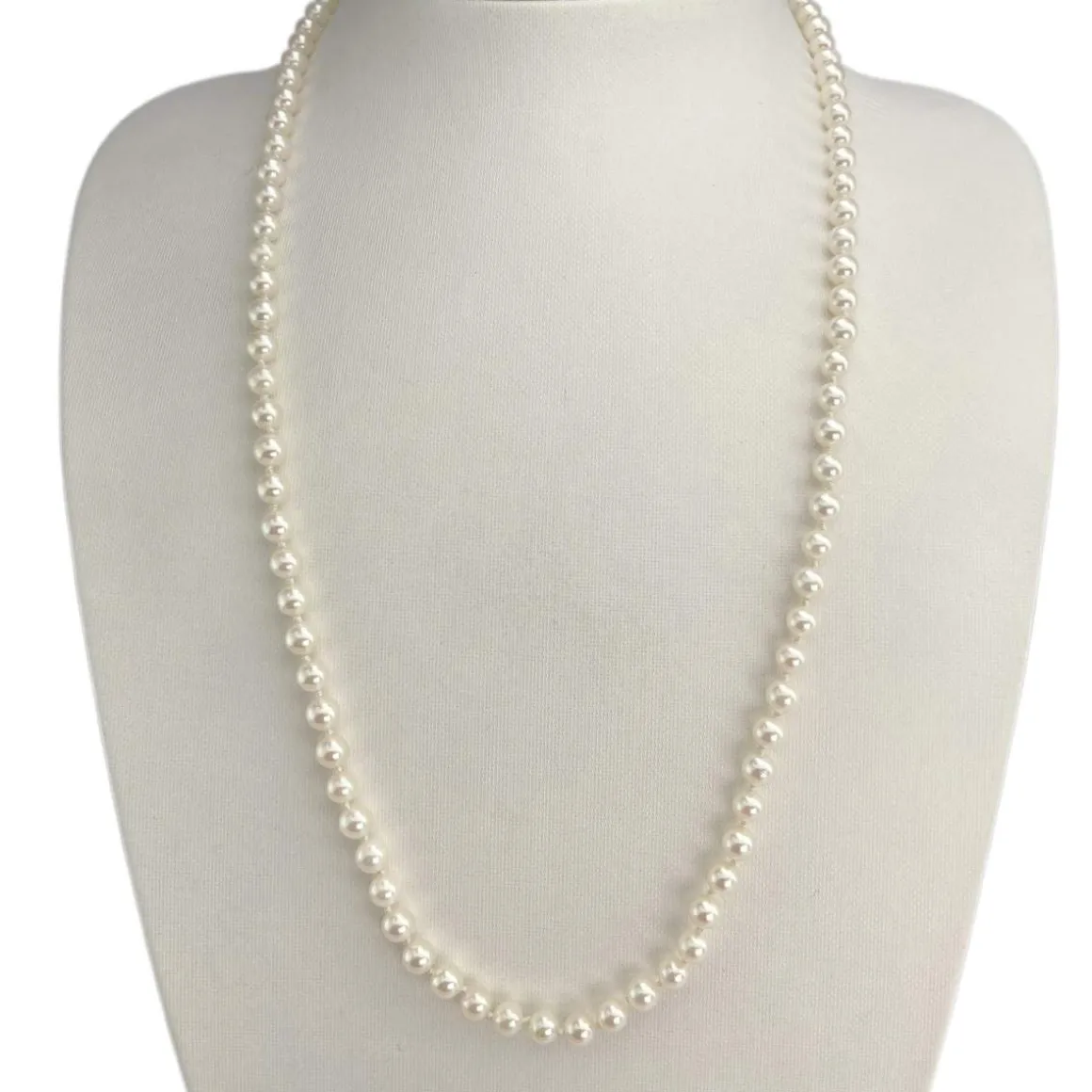Collier d'occasion or 750 jaune perles de culture du Japon 58 cm