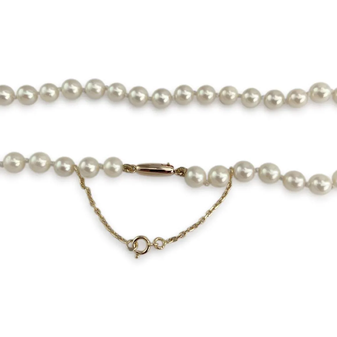 Collier d'occasion or 750 jaune perles de culture du Japon 58 cm
