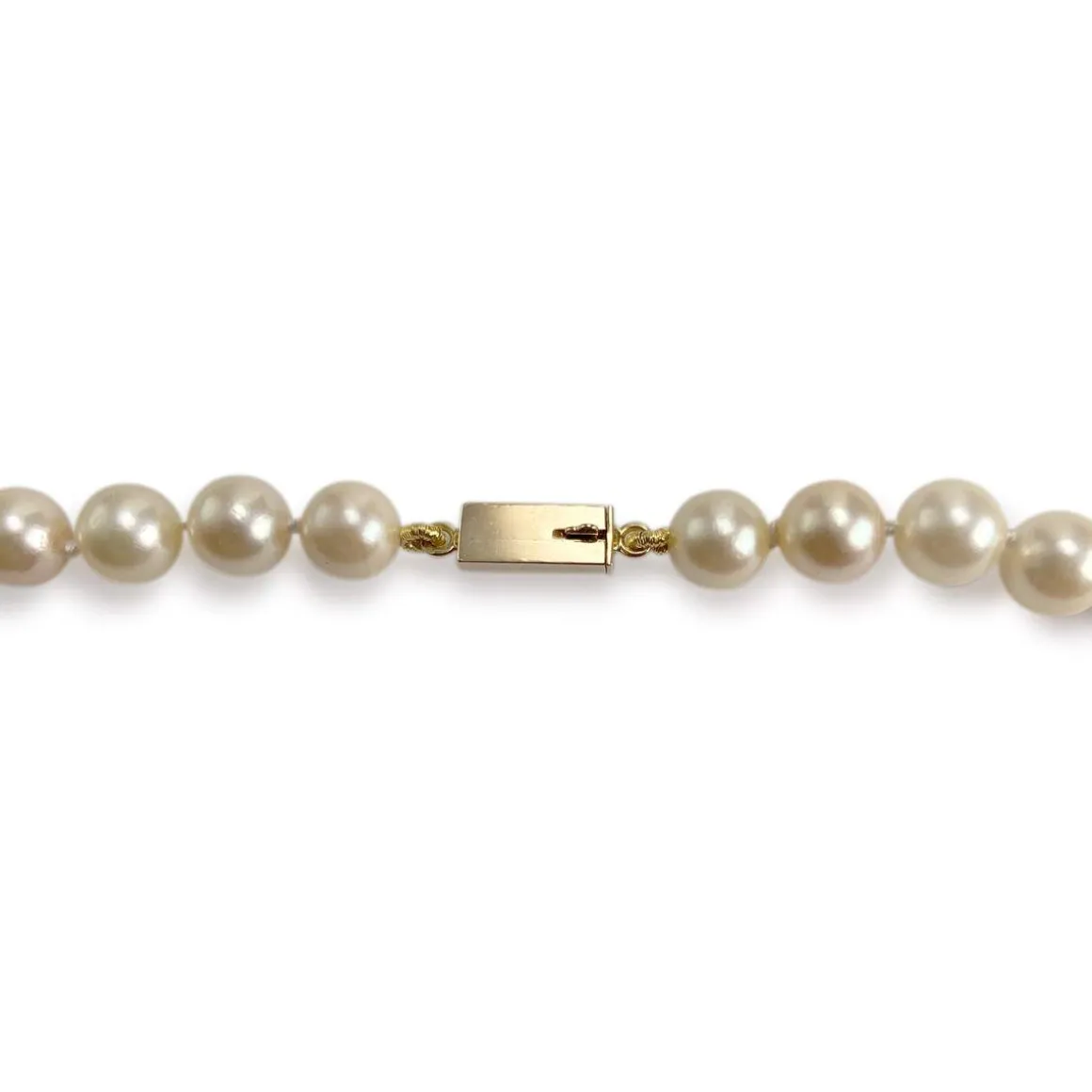 Collier d'occasion or 750 jaune perle de culture d'Akoya