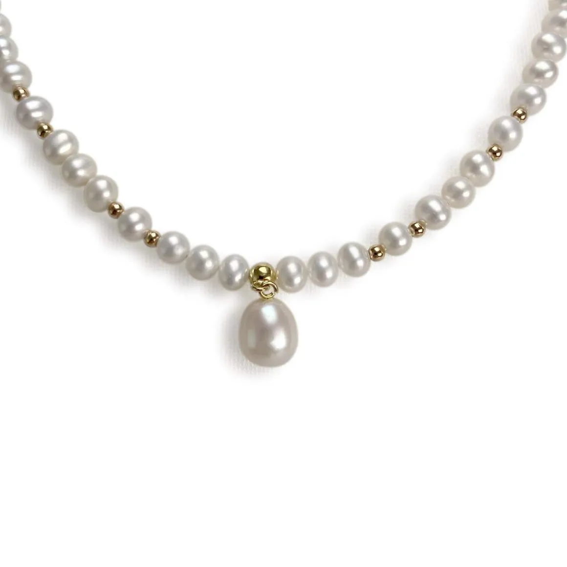 Collier d'occasion or 750 jaune perles de culture