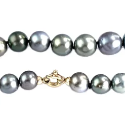 Collier d'occasion or 375 jaune perles de tahiti 45cm