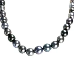 Collier d'occasion or 375 jaune perles de tahiti 45cm