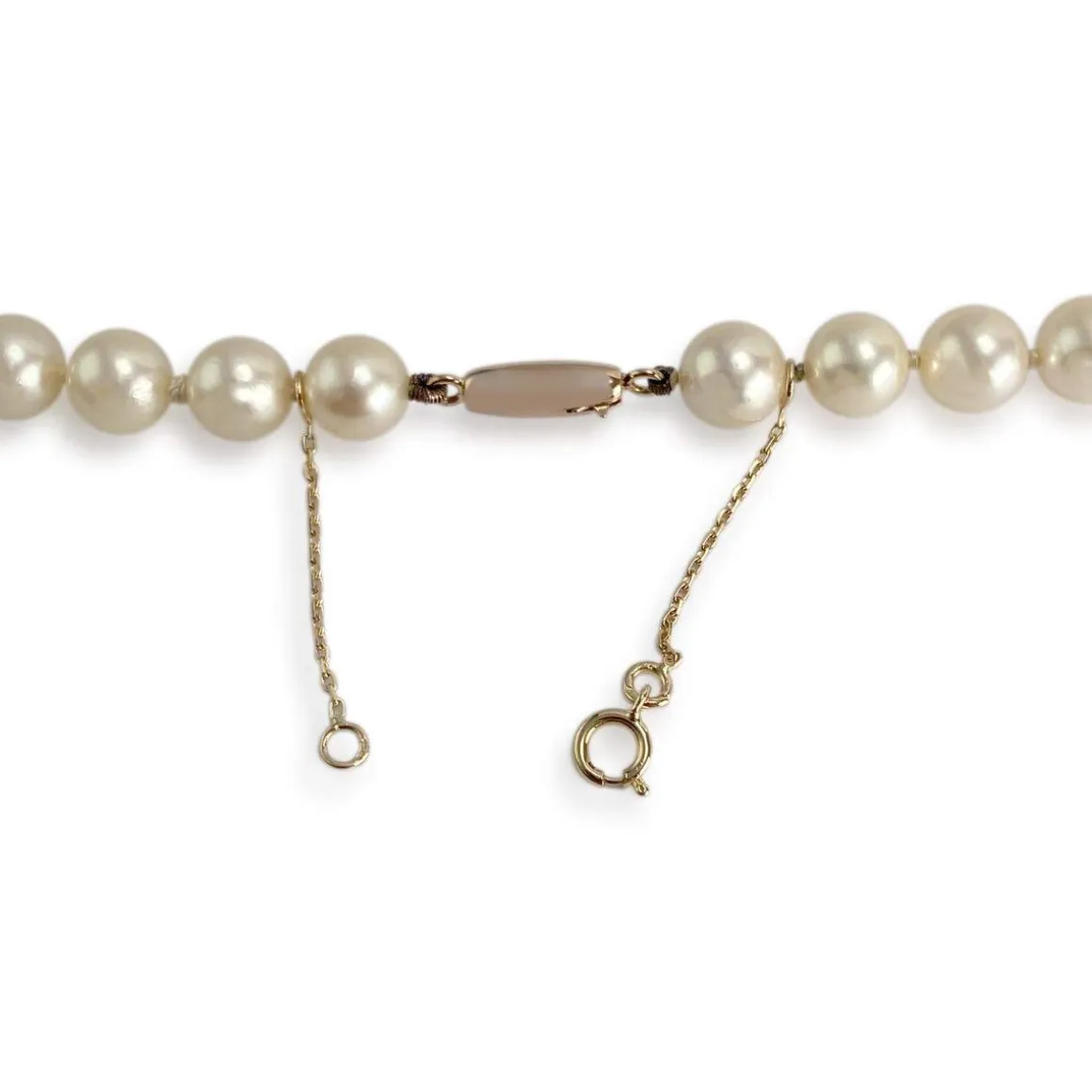 Collier d'occasion or 750 jaune perle de culture 46cm
