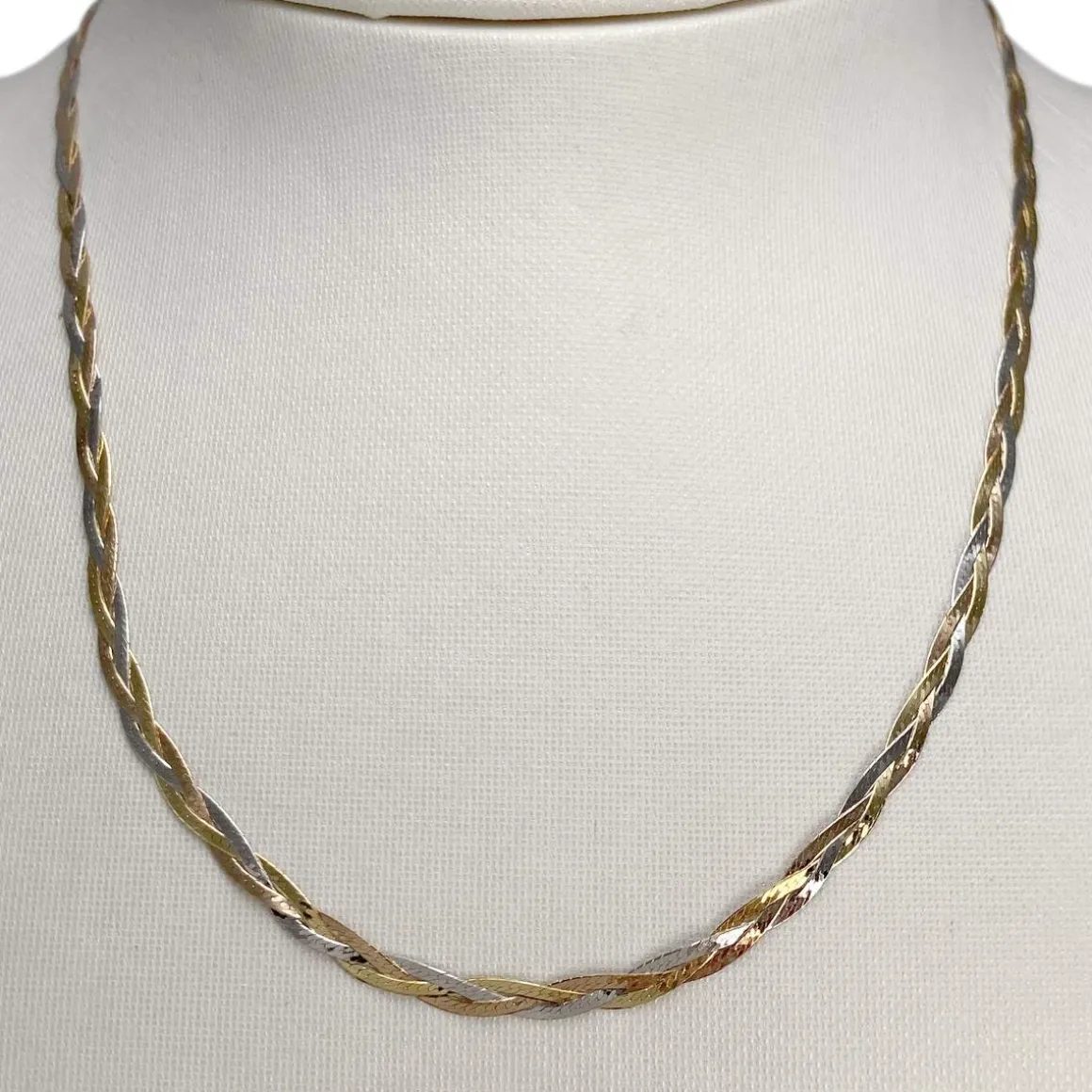 Collier d'occasion 3 ors 750 maille serpent tressée
