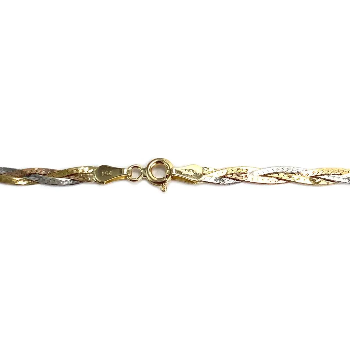 Collier d'occasion 3 ors 750 maille serpent tressée