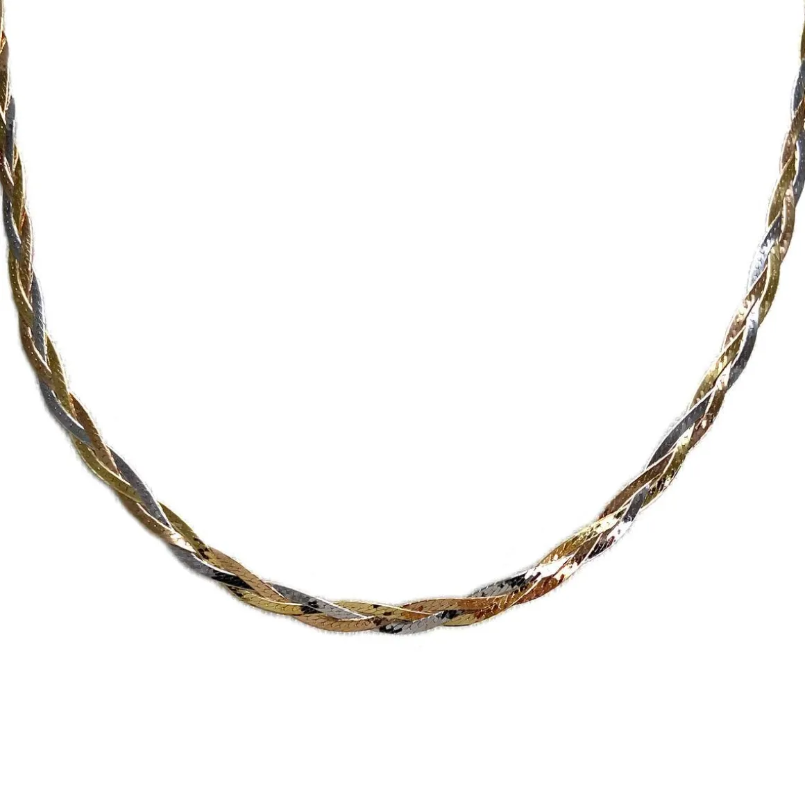Collier d'occasion 3 ors 750 maille serpent tressée