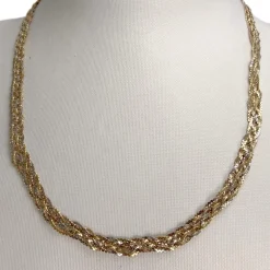 Collier d'occasion 3 ors 750 maille torsadee 46cm