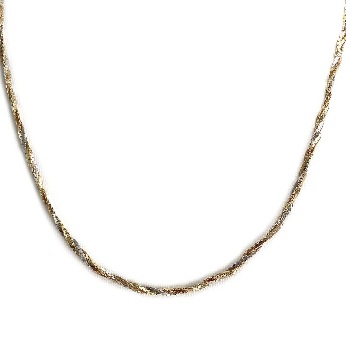 Collier d'occasion 3 ors 750, maille torsadée, 47 cm