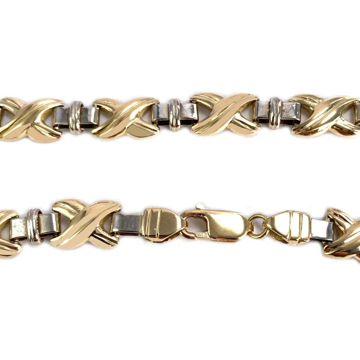 Collier d'occasion 2 ors 750 maille fantaisie