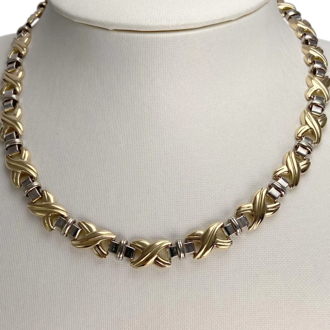 Collier d'occasion 2 ors 750 maille fantaisie
