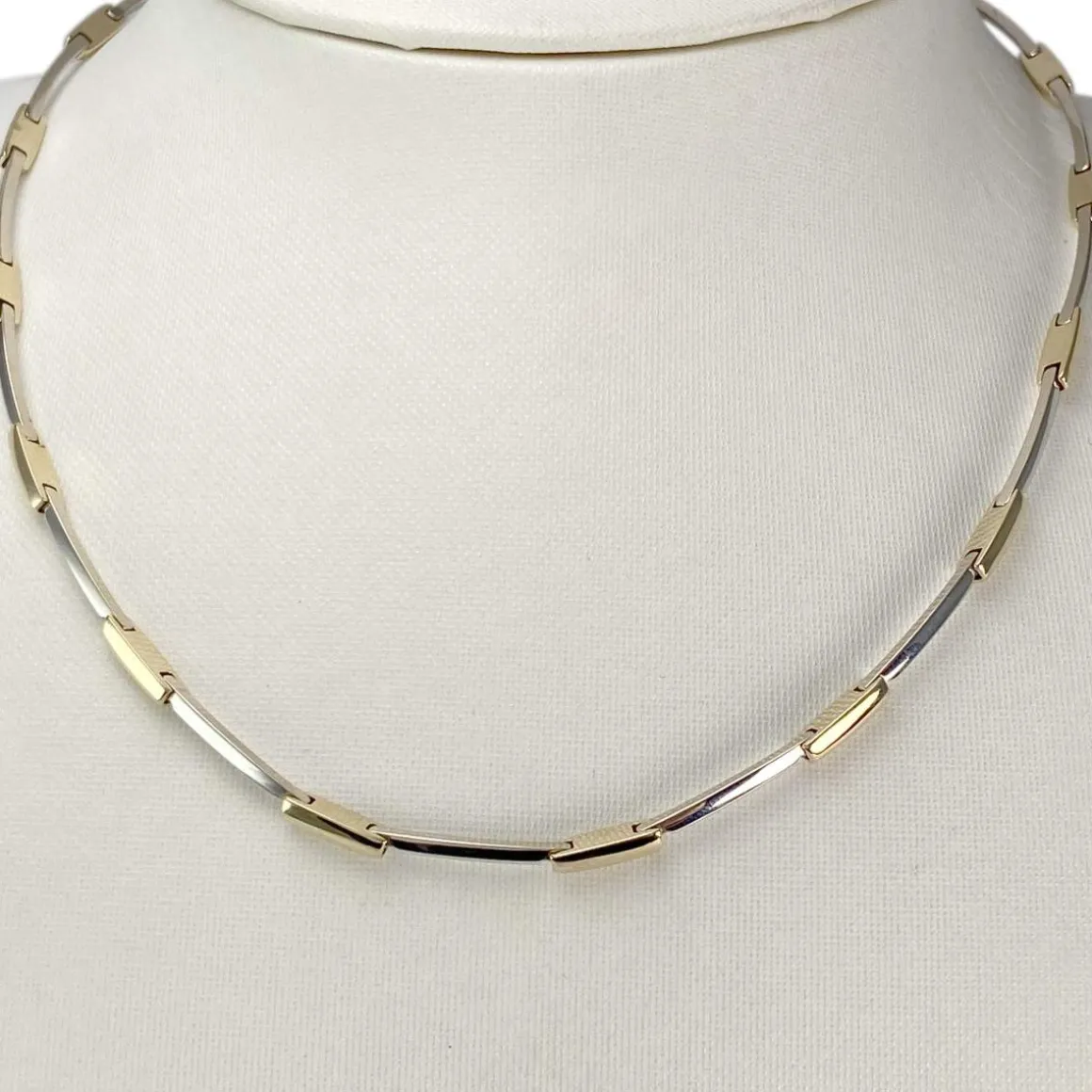 Collier d'occasion 2 ors 750 maille fantaisie