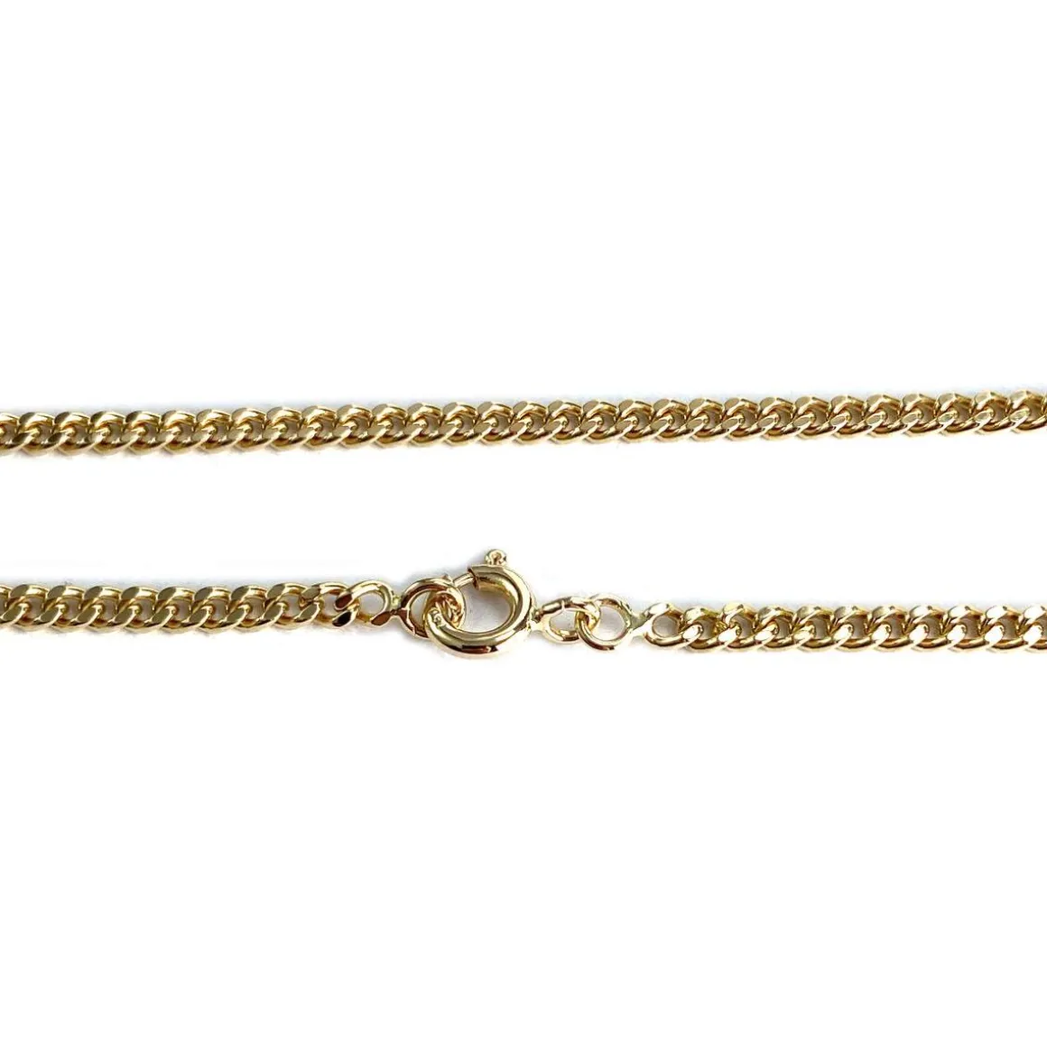 Collier d'occasion or 750 2 tons maille gourmette diamants 43cm