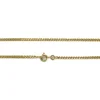 Collier d'occasion or 375 2 tons maille gourmette saphirs diamants 69,5 cm