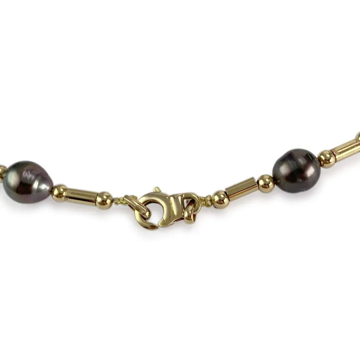 Collier d'occasion or 750 2 tons perle de tahiti