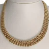 Collier en chute d'occasion or jaune 750, maille américaine, 45 cm