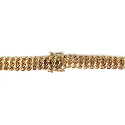 Collier en chute d'occasion or jaune 750, maille américaine, 45 cm