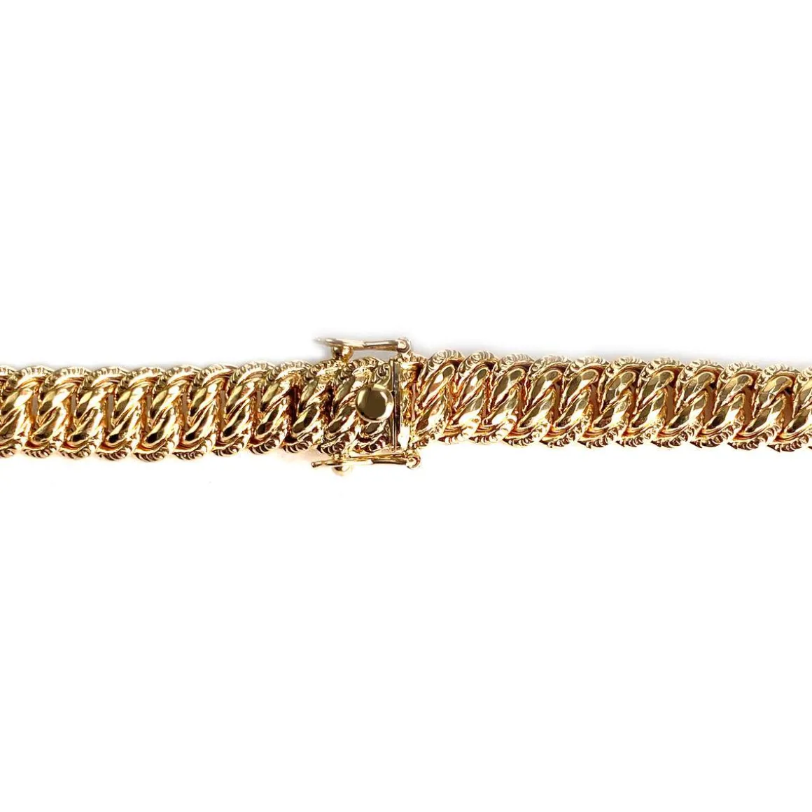 Collier en chute d'occasion or jaune 750, maille américaine, 45 cm