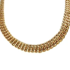 Collier en chute d'occasion or jaune 750, maille américaine, 45 cm