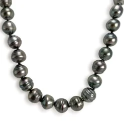 Collier en chute d'occasion or 750 jaune perles de tahiti 60 cm.