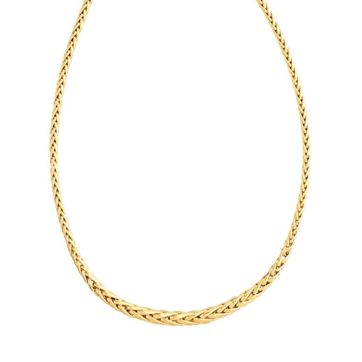 Collier en chute or 750 jaune poli maille palmier 45 cm