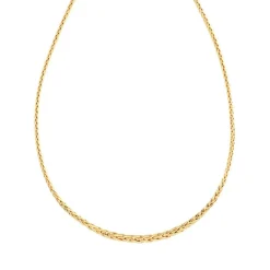Collier en chute or jaune 375 poli  jaune maille palmier 42 cm