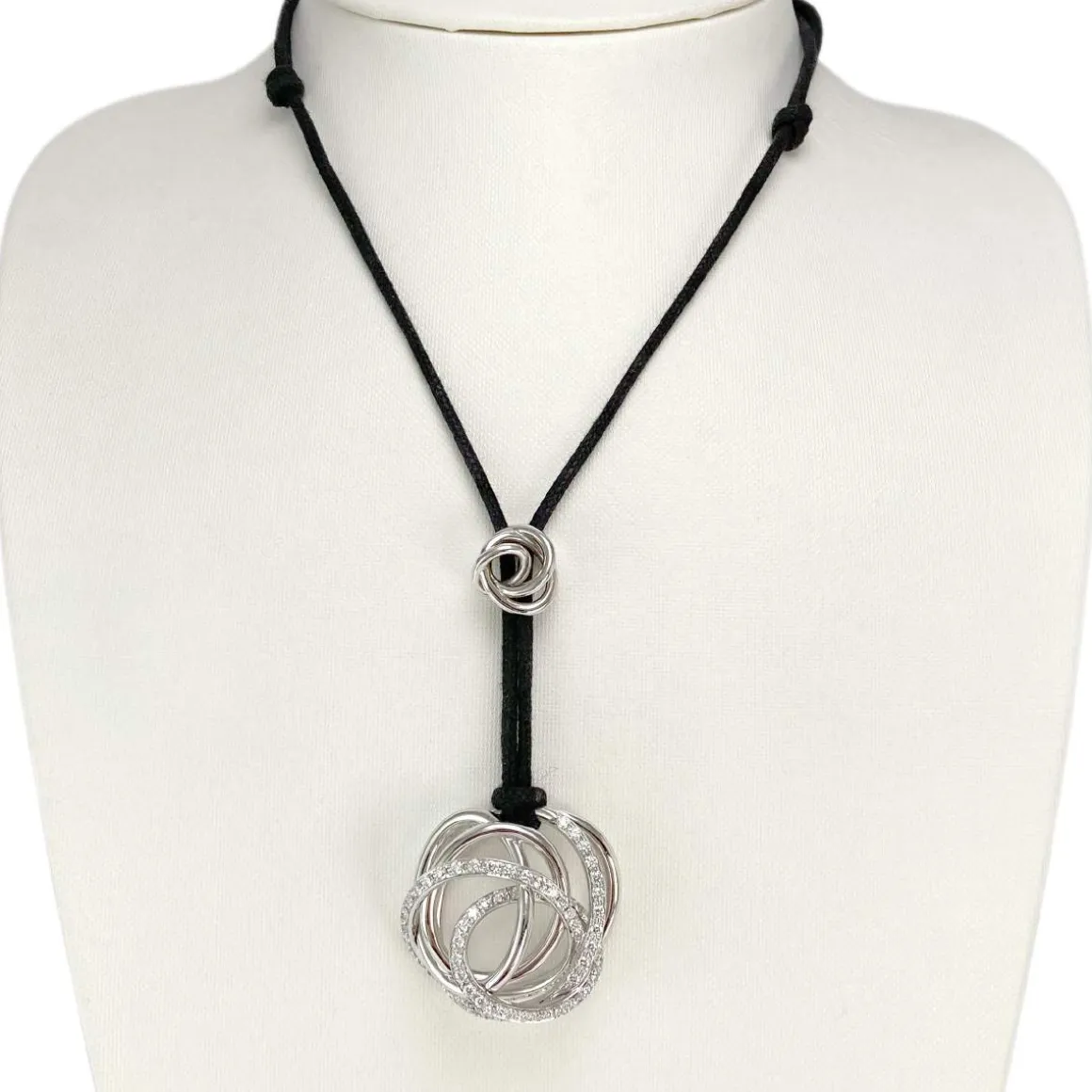 Collier Grisogono d'occasion en or blanc 750, diamants