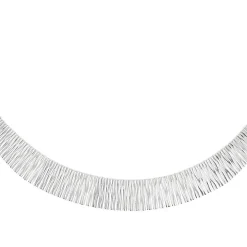 Collier maille plate argent 925 style Cléopâtre diamanté 44 cm