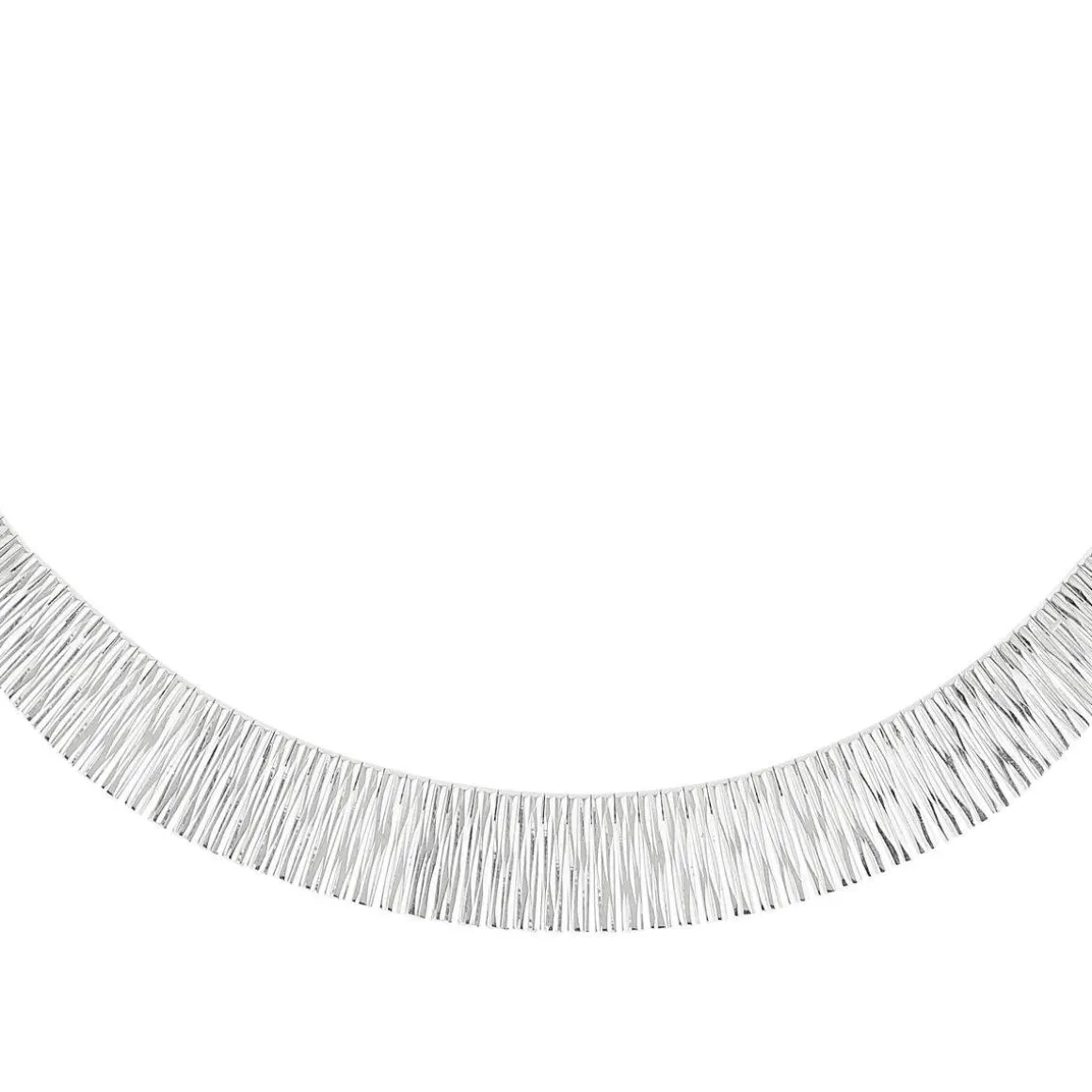Collier maille plate argent 925 style Cléopâtre diamanté 44 cm