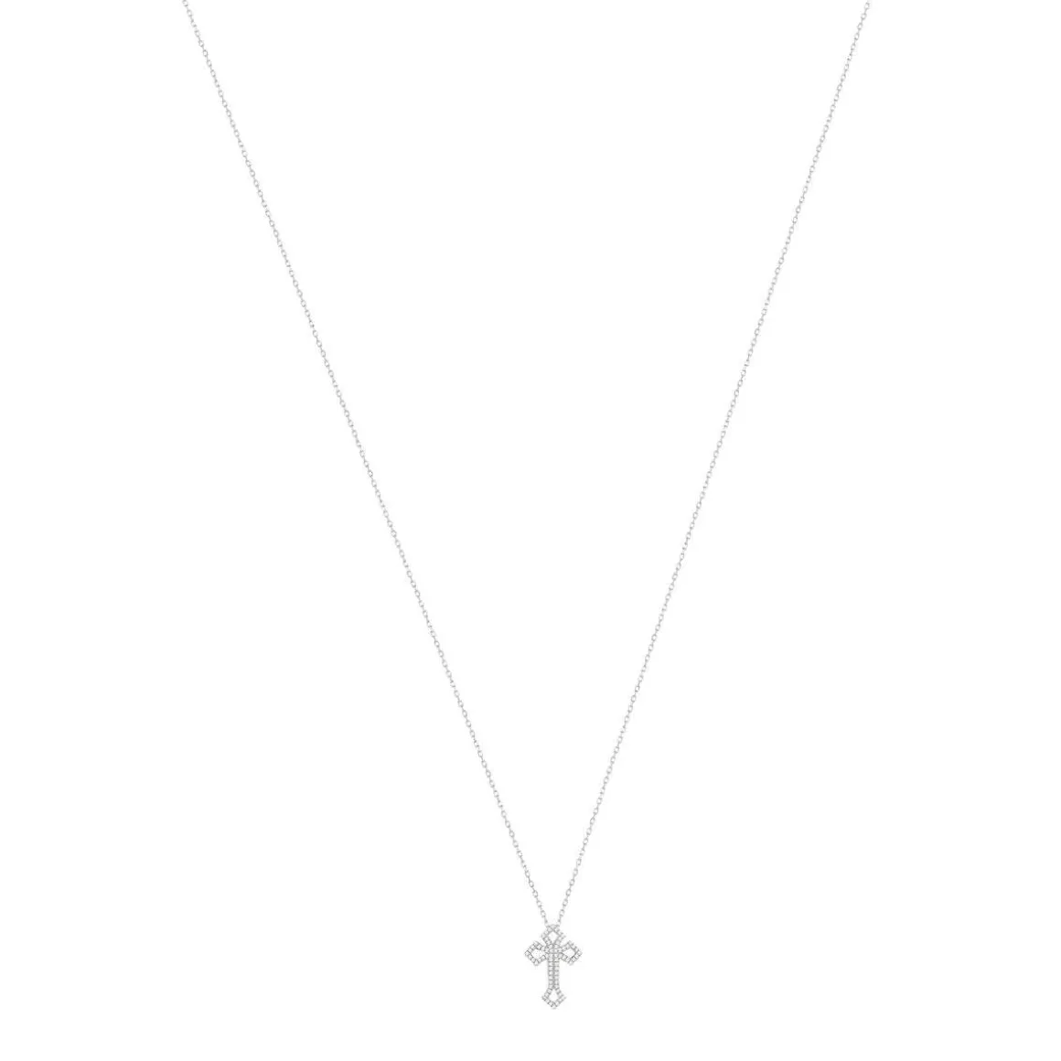 Collier MATY Or 375 blanc Diamants 42 cm