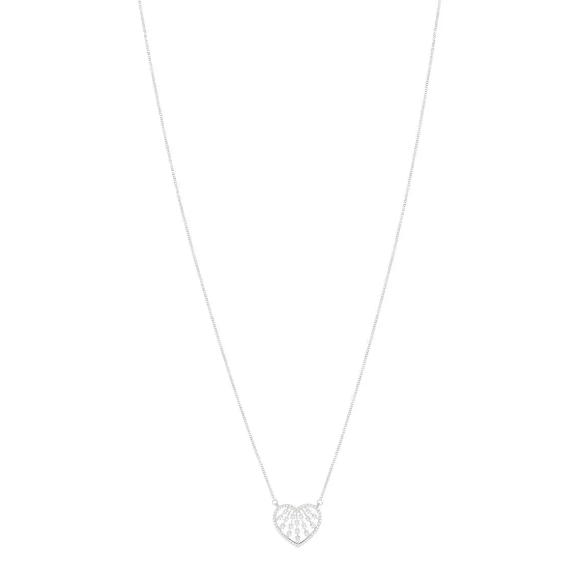 Collier MATY Or 750 blanc Diamants 0.25 ct 45 cm