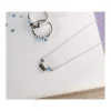 Collier MATY Or 375 blanc pierres fines 43 cm