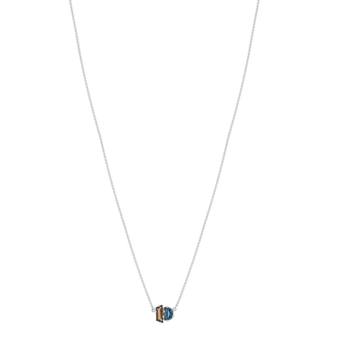 Collier MATY Or 375 blanc pierres fines 43 cm