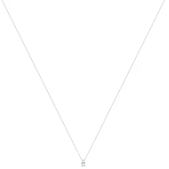 Collier or 375 blanc aigue-marine zirconia, 45 cm