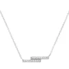Collier or 375 blanc blanc diamants 45cm anneau de raccourcissement 42cm