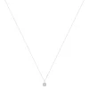 Collier or 750 blanc carré diamants synthétiques 0,33 carat 42 cm