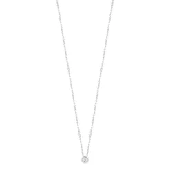 Collier or 375 blanc diamant 42 cm