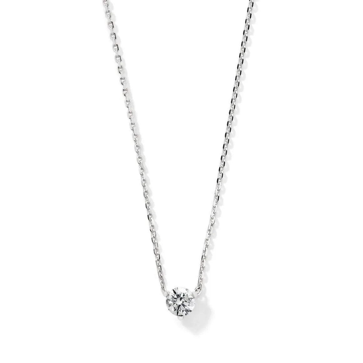 Collier or 750 blanc diamant 42 cm