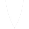 Collier or 750 blanc diamant DSI1 3 griffes 0.20ct