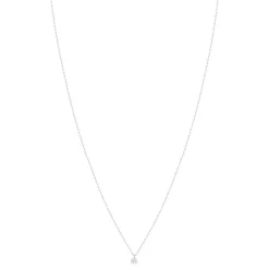 Collier or 750 blanc diamant DSI1 3 griffes 0.20ct