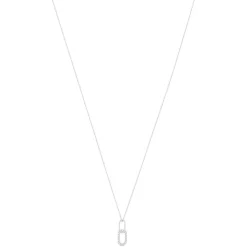 Collier or 375 blanc diamants