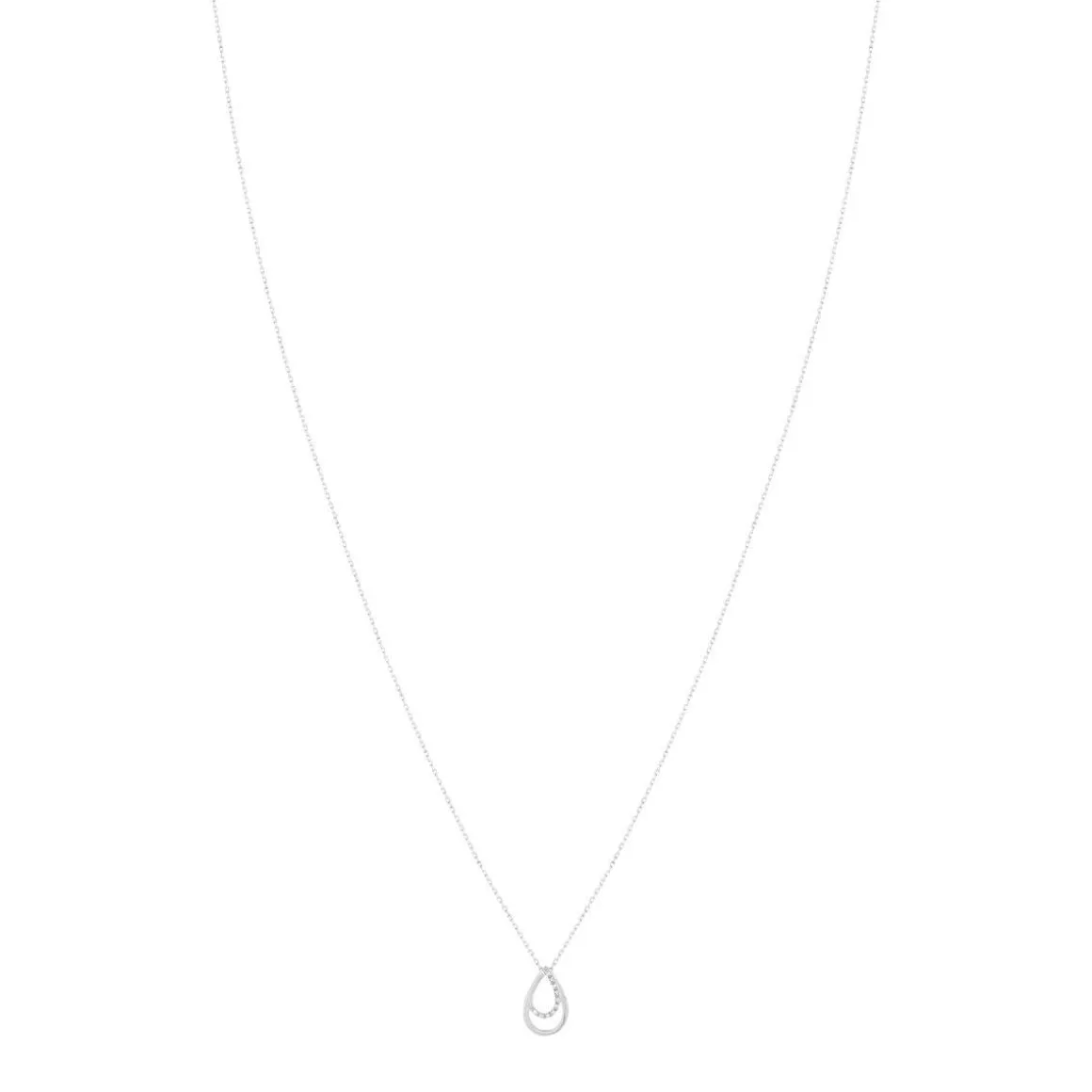 Collier or blanc 375 diamants 42 cm