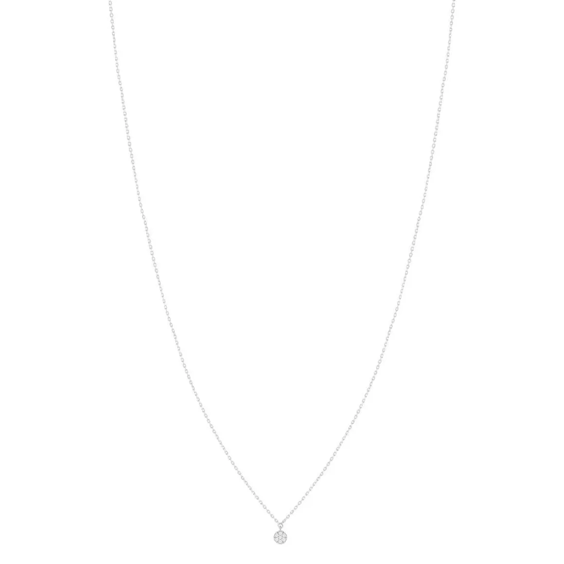Collier or blanc 375 diamants 42 cm