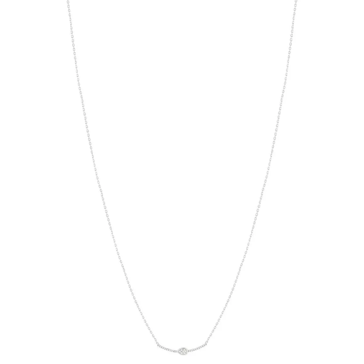 Collier or blanc 375 diamants 42 cm