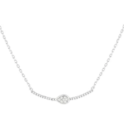 Collier or blanc 375 diamants 42 cm