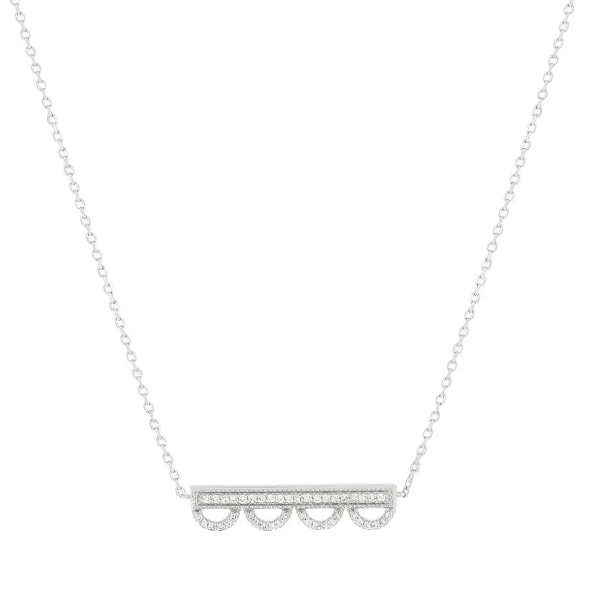 Collier or blanc 375 diamants 42 cm