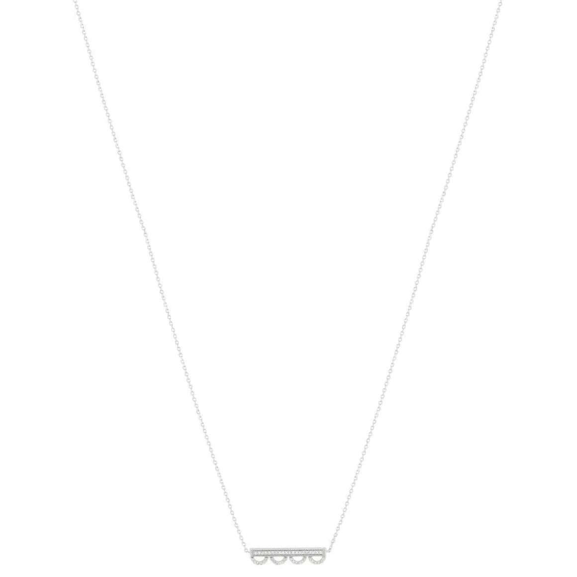 Collier or blanc 375 diamants 42 cm