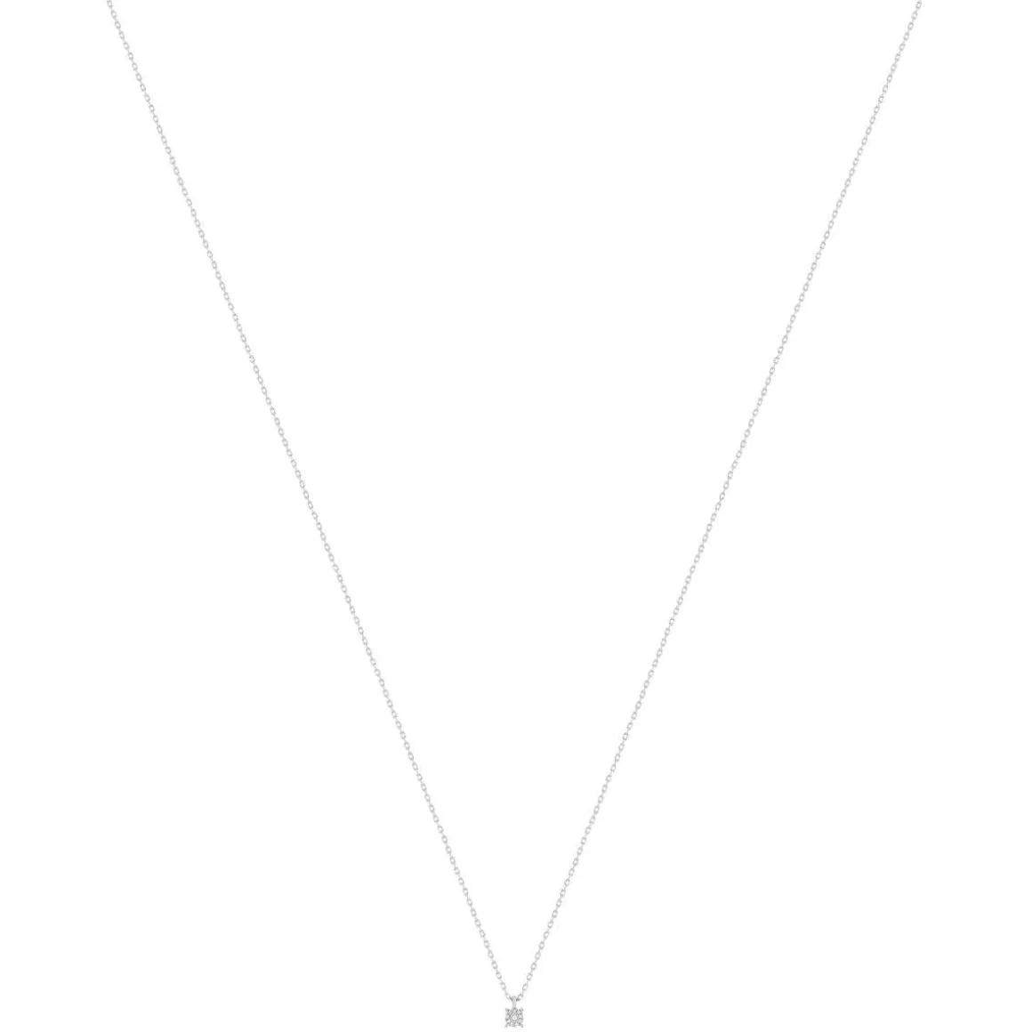 Collier or 375 blanc diamants, 45 cm